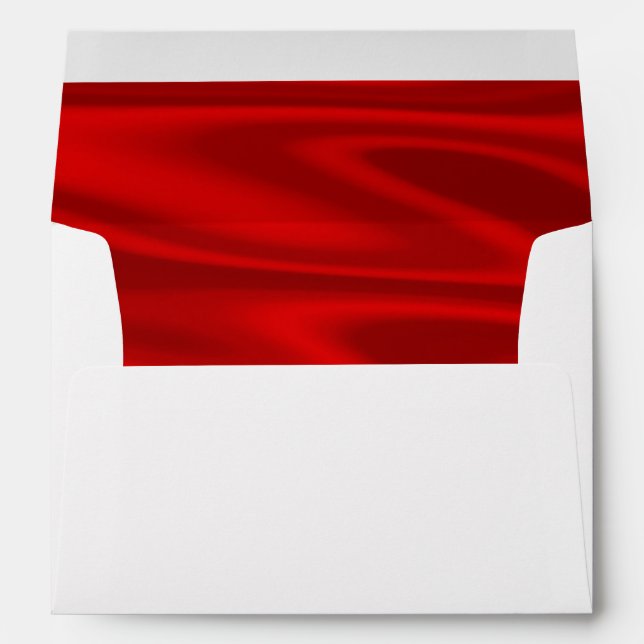 Elegant Luxury Red Silk Satin Look 5 X 7 Wedding Envelope (Back (Bottom))