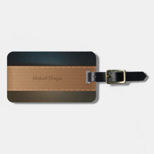 Deluxe luggage tag - Gold Ornate Personalized Initial – Badges