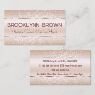 Elegant Luxury Rose Gold Border Glitter Stars Luxe Business Card