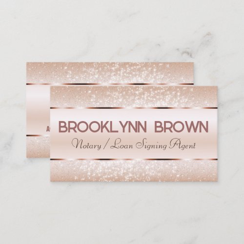 Elegant Luxury Rose Gold Border Glitter Stars Luxe Business Card