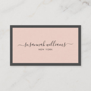 Elegant Luxury Script Calligraphy Framed Rose Business Card