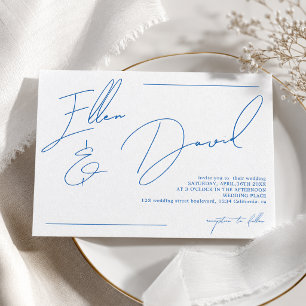 Elegant Luxury Script Names Wedding Letterpress Invitation