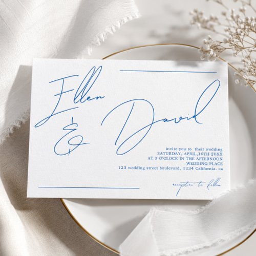 Elegant Luxury Script Names Wedding Letterpress Invitation