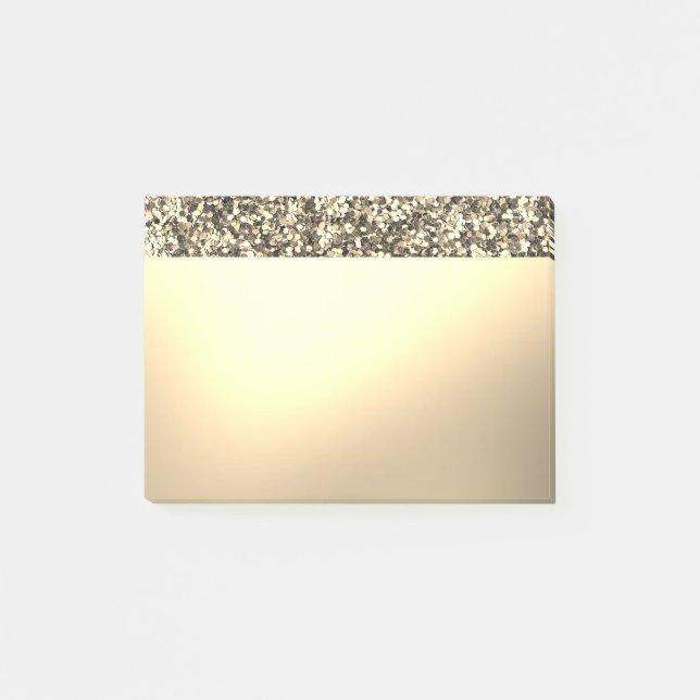 Elegant Luxury Shiny Gold Glitter Post-it Notes (Front)