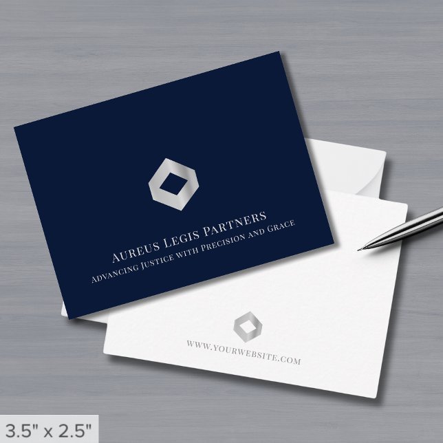 Elegant Luxury Silver Logo  Note Card (Creator Uploaded)