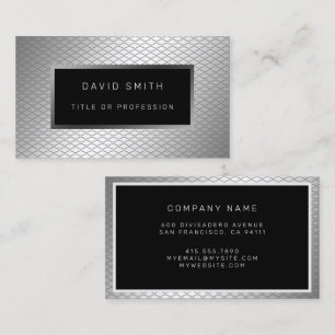 Elegant Luxury Silver Metal Business Card