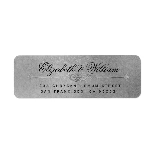 Elegant luxury silver Texture Return Address Label