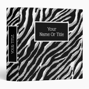 Elegant Luxury Silver Tiger 3 Ring Binder
