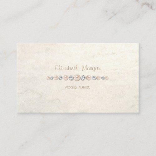 Elegant Luxury SimpleDiamondsPearls Business Card