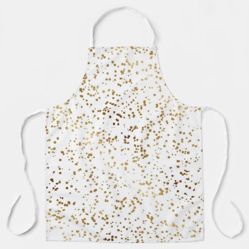 Elegant Luxury Sparkling Gold Confetti Dots Image Apron