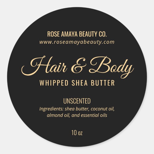 Elegant Luxury Style Spa Beauty Soap Lotion Label (Front)