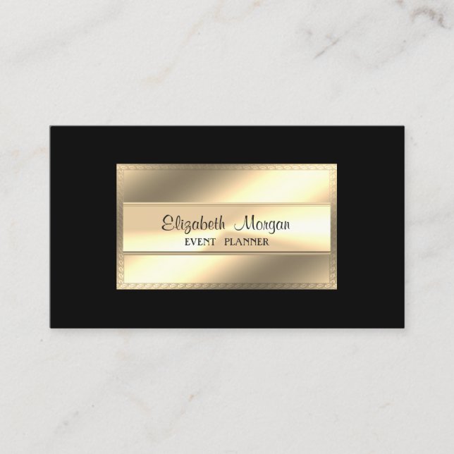 Elegant Luxury Stylish,Black, Frame Business Card (Front)