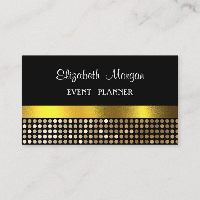 Elegant Luxury Stylish,Faux Gold,Glittery  Business Card (Front)