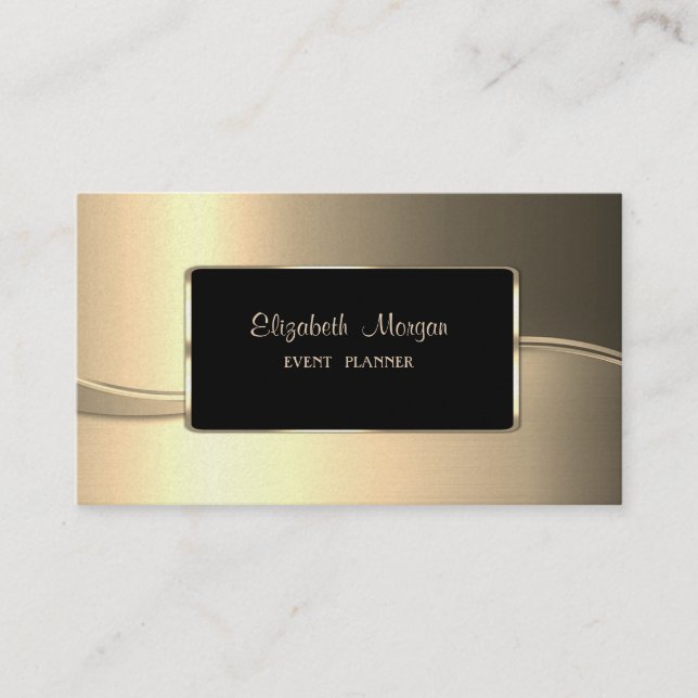 Elegant Luxury Stylish, Gold , Frame Business Card (Front)