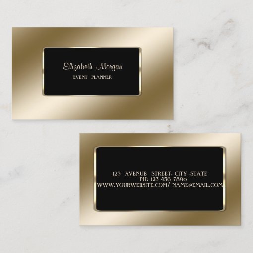 Elegant Luxury Stylish,Modern,Black Frame Business Card | Zazzle