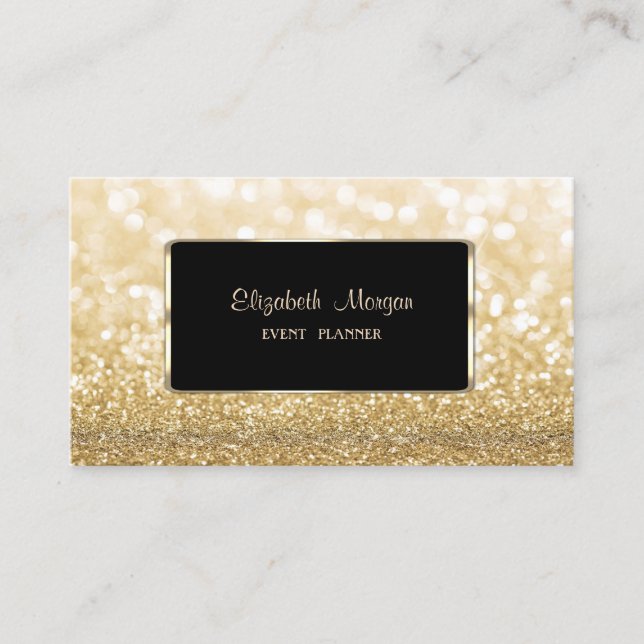 Elegant Luxury Stylish,Modern,Glittery Bokeh Business Card (Front)