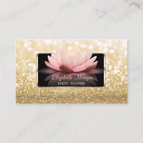 Elegant Luxury StylishModernGlittery Bokeh Lotus Business Card