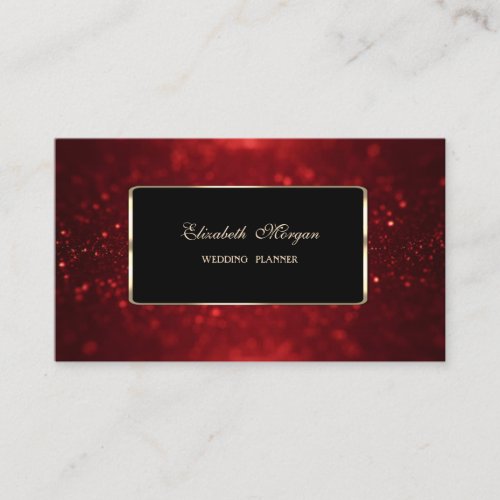 Elegant Luxury Stylish Red Glitter Bokeh Business Card