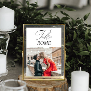 Elegant Luxury Travel Destination Wedding Table Number