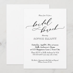 Elegant Luxury Typography Bridal Brunch Simple Invitation