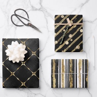 Elegant Luxury Vintage Black Gold Foil Velvet