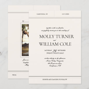 Elegant Luxury Vintage Classic Photo Wedding Invitation