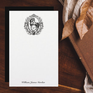Elegant Luxury Vintage Horse Equestrian Monogram Stationery