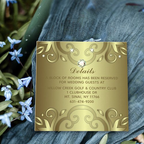 Elegant Luxury Vintage Victorian Gold Wedding Enclosure Card