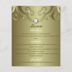 Elegant Luxury Vintage Victorian Gold Wedding Menu