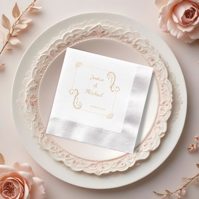 Elegant Luxury Wedding  Foil Napkins (Creator Uploaded)