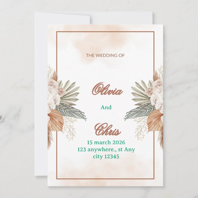 Elegant Luxury Wedding Invitation Card (Front)