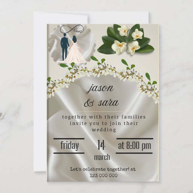 Elegant Luxury Wedding Invitation | Editable Templ (Front)
