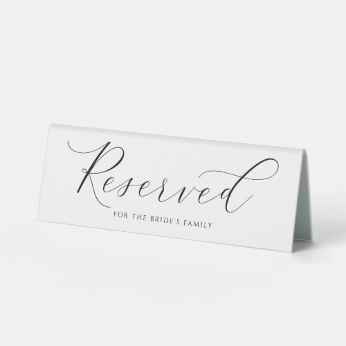 Elegant Luxury Wedding Reserved Table Tent Sign