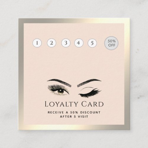 Elegant luxury wink lashes makeup eye aftercare loyalty card