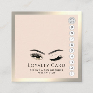 Elegant luxury wink lashes makeup eye aftercare loyalty card