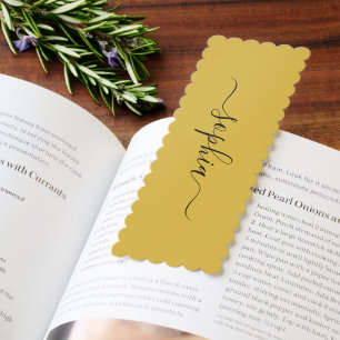 Elegant M Gold Bookmarks Featuring Your Name