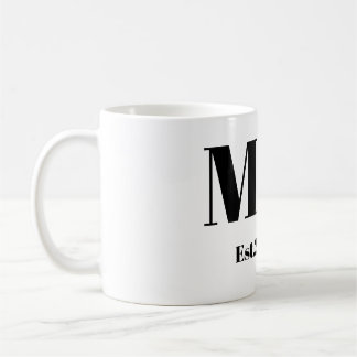 Elegant M & K Cursive Monogram Initial Wedding Mug