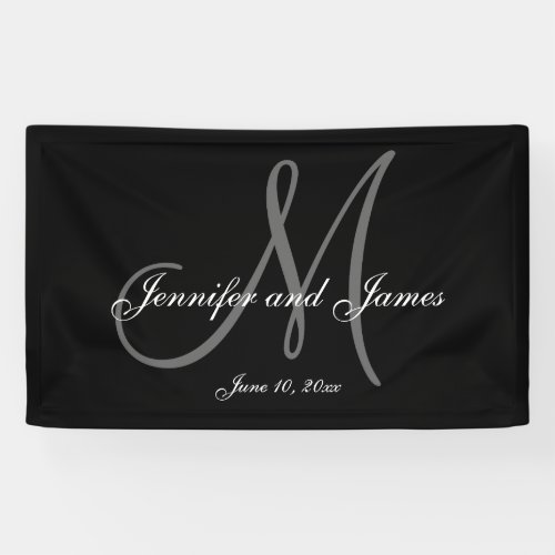 Elegant M Monogram Wedding Banner