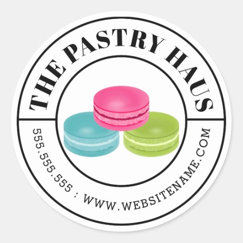Elegant Macaron and Curved Text Classic Round Sticker