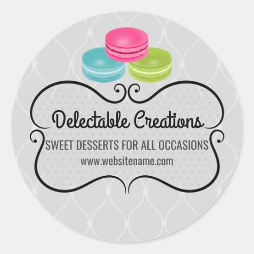 Elegant Macaron Bakery Box Seals