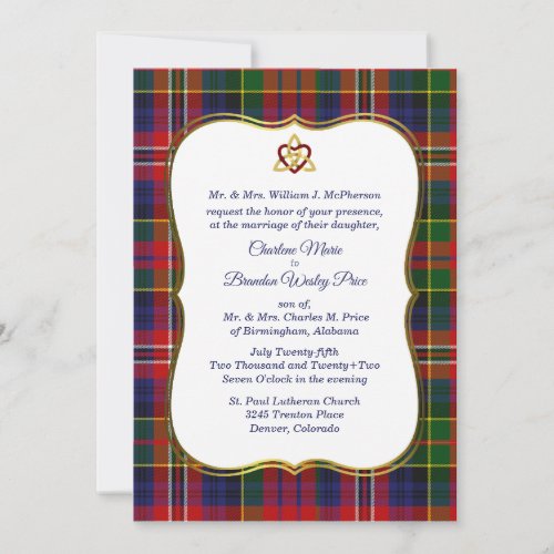 Elegant MacPherson Tartan Plaid Wedding Invitation