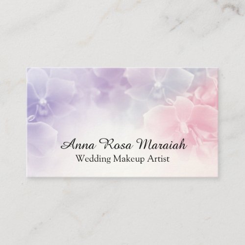 *~* Elegant Macro Photo Pink Lavender Floral Business Card