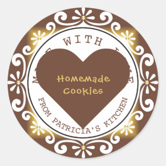 Elegant Made With Love Cookies From The Kitchen Of Classic Round Sticker