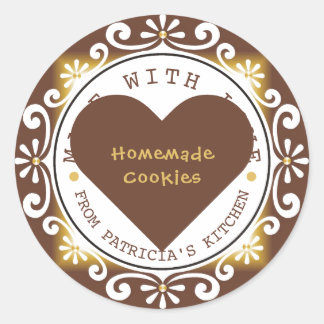 Elegant Made With Love Cookies From The Kitchen Of Classic Round Sticker