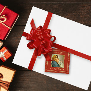 Elegant Madonna & Child Religious Christmas Favor Tags
