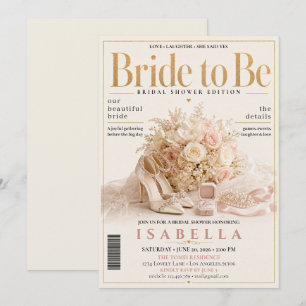 Elegant Magazine Cover Bridal Shower Invitation
