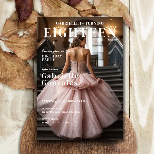 Elegant Magazine Cover Inspired 18th Birthday