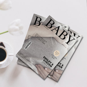 Elegant magazine cover photo Baby shower Invitation