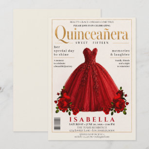Elegant Magazine Cover Quinceanera Invitation