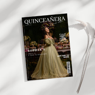 Elegant Magazine Quinceanera Save The Date Invitation